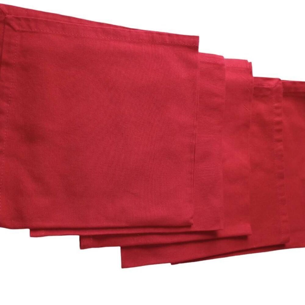 Set of five linen blend table napkins